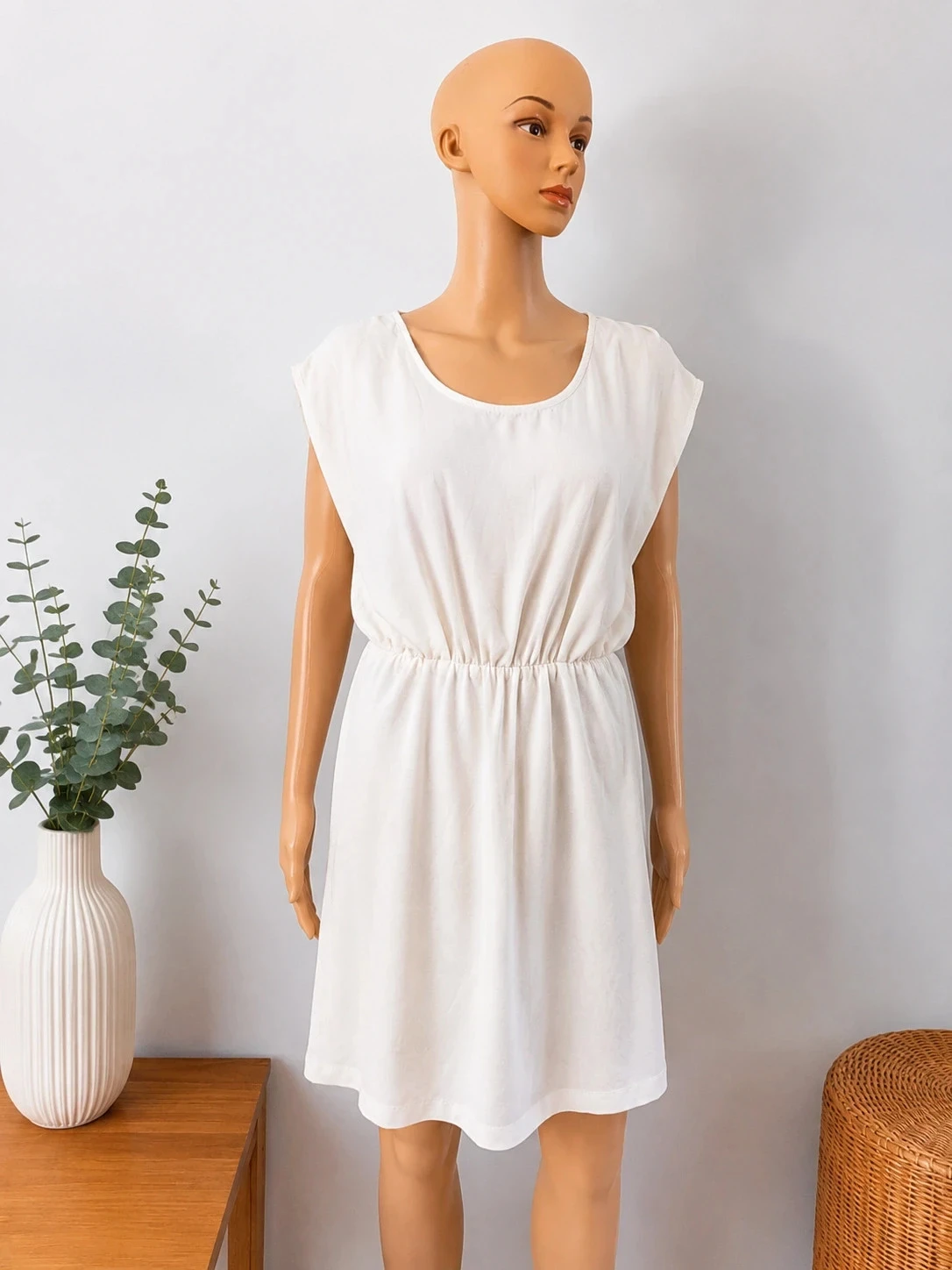 Robe crĂšme F de la Passion femme â Taille Ă©lastique â Fluide â Taille unique / M